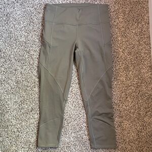 Athleta Mesh Contender Capri in Tan